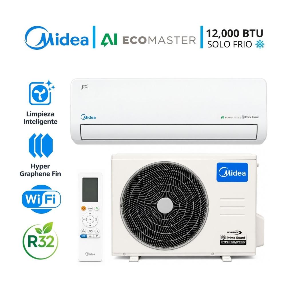 Aire Acondicionado MIDEA AI ECOMASTER  SPLIT INVERTER 12000 BTU SOLO FRIO