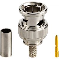 Elvid Conector BNC Coaxial para Belden 1855A - 75 Ohm, Paquete de 100