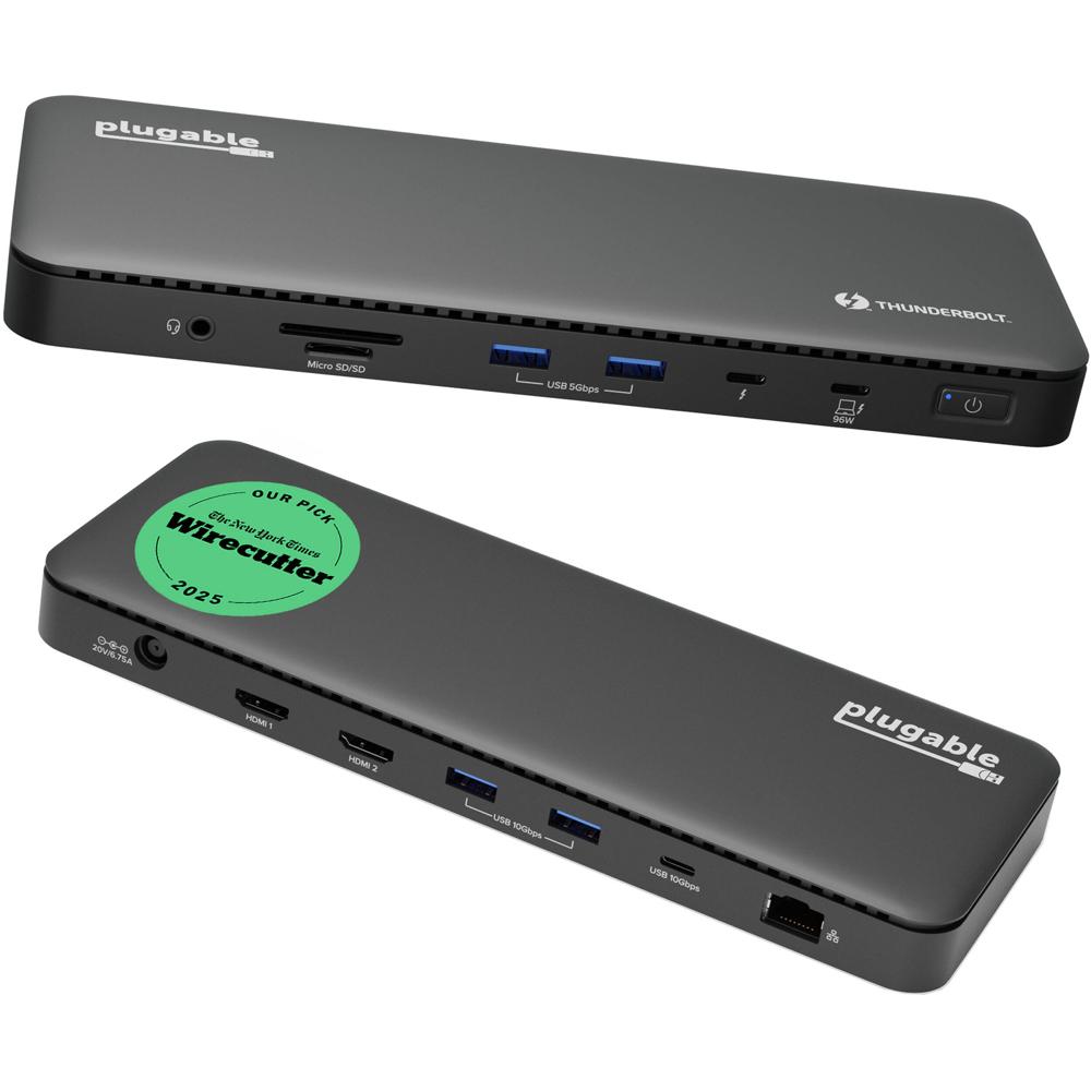 Plugable Docking Estación 13-en-1 Thunderbolt 4 - Conectividad USB-C, 2 puertos HDMI 2.0,