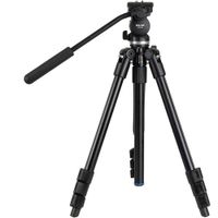 Slik Tripode Pro AL-324 con Cabezal Fluido SVH-520 - Capacidad de Carga 8.8 lb, 4 Seccione