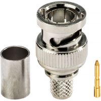 Elvid Conector BNC Coaxial Crimp para Belden 1694A - 100 Piezas, 75 Ohm, Compatible con Se
