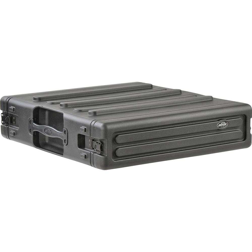 SKB Rack Case 2U Roto - Polietileno Rotacional, Rieles de Acero, Manijas de Montaje