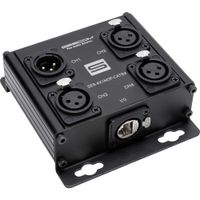 Sescom Extensor de Audio Pasivo 4 Canales SES-4X1M3F-CATBX, 1 XLR Macho y 3 XLR Hembras a
