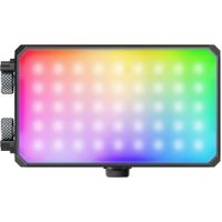 PHOTOOLEX X2077 Pro RGB LED Light Panel con Barndoors, Grid y Difusor - 2280 Lux, 2700-650