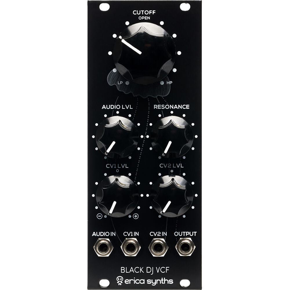 Erica Synths Módulo Eurorack Black DJ VCF 10 HP - Filtro Analógico de Pasabajo y Pasalto