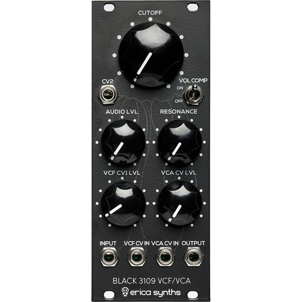 Erica Synths Módulo Eurorack Black 3109 VCF/VCA 10 HP - Filtro Pasabajo 24 dB/oct, Compen