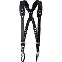 RL Handcrafts Clydesdale Pro Dual Leather Camera Harness Medium Negro - Soporta 2-3 Cámar