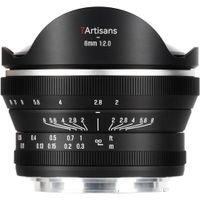 7Artisans Lente Fisheye 6mm f/2 para Canon RF - 220° Ángulo de Vista, Enfoque Manual, 10