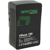 PATONA Batería V-Mount Premium VBase 190 - 190Wh, 12,800mAh, USB-C PD100W, D-Tap y USB-A
