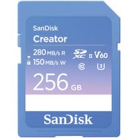 SanDisk Creator Series 256GB UHS-II SDXC Memory Card - 280 MB/s Lectura, 150 MB/s Escritur