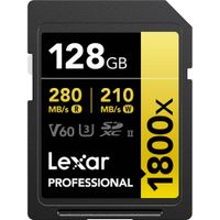 Lexar Tarjeta de Memoria SDXC UHS-II 128GB Professional 1800x GOLD Series - Velocidades de