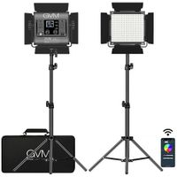GVM Kit de Paneles LED 800D-RGB - 2 Luces, Control CCT y RGB, CRI 97, Dimming 0-100%
