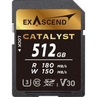 Exascend Catalyst 512GB UHS-I SDXC Memory Card - 180 MB/s Read, 150 MB/s Write, V30, Resis