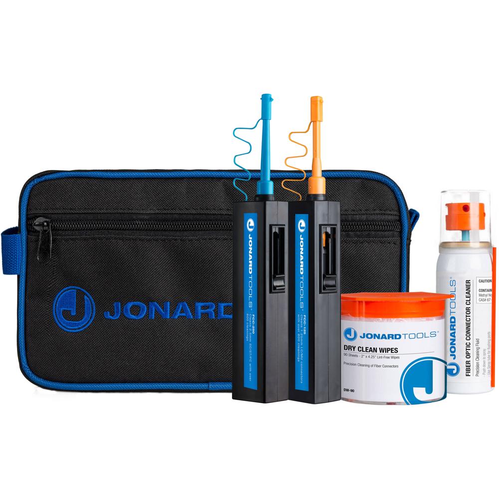 Jonard Tools Kit de Limpieza de Conectores de Fibra Óptica TK-182 - Limpieza Húmeda y Se