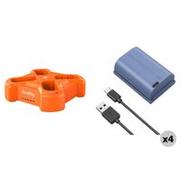SmallRig Kit de Baterías LP-E6NH USB-C con Cargador Cuádruple - 4 Baterías de 2400mAh y