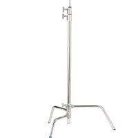 Avenger C-Stand Turtle Base 9.8' - Acero Cromado, 3 Secciones, Base Desmontable