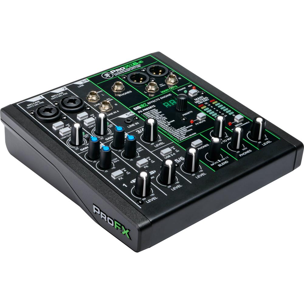 Mackie ProFX6v3 Mezclador de Sonido de 6 Canales con Efectos Integrados, 2 Preamplificador