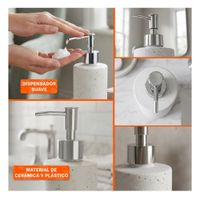Dispensador para Locion Cilindro Color Blanco con Puntos Dorados