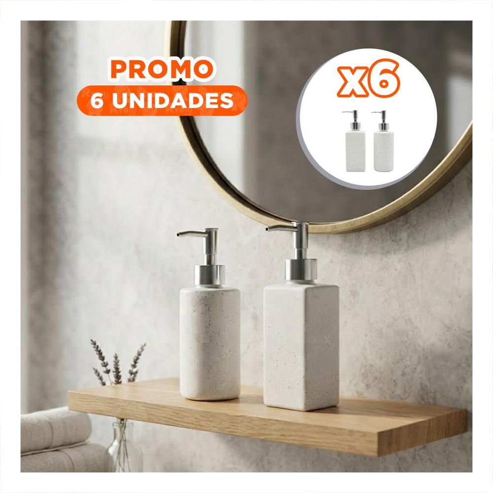 Pack6 Pack 2 Dosificador para Uso Diario Color Blanco con Detalles Dorados YPapel Regalo