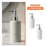 Pack2 Envase para Crema Liquida Cilindro con Puntos Dorados Color Blanco
