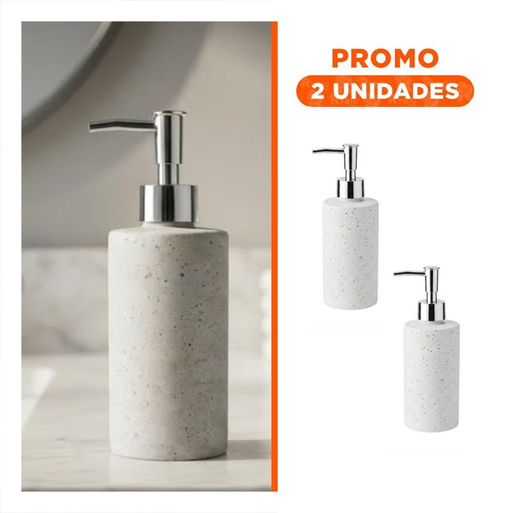Pack2 Envase para Crema Liquida Cilindro con Puntos Dorados Color Blanco