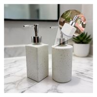 Equipo 2 Dispensador de Jabon para Lavamanos Color Blanco con Detalles Dorados Y Sticky