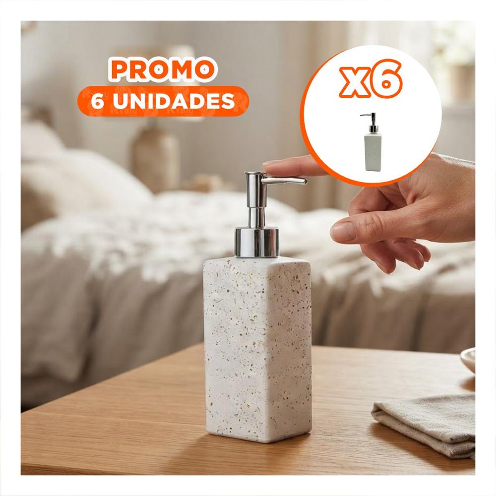 Pack6 Dispensador para Espacios del Hogar Rectangular Color Blanco  YRegalo Sticker