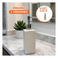 Pack2 Dosificador para Gel Antibacterial Rectangular Color Blanco YPapel Regalo
