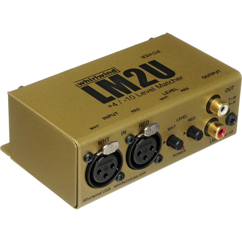 Whirlwind LM2U Convertidor de Nivel de Línea de 2 Canales - XLR a RCA y TRS, Control de G