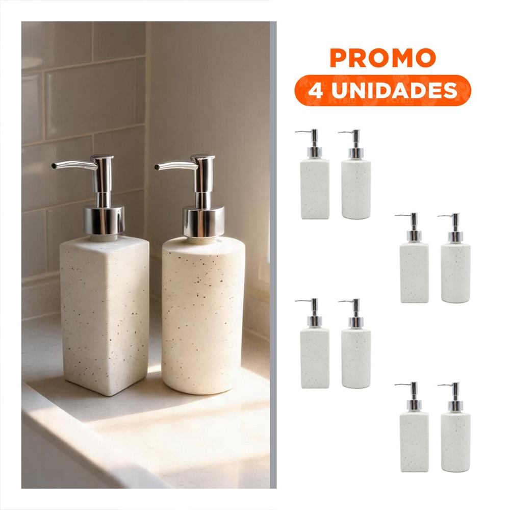 Pack4 Set 2 Dispensador Multiuso Blanco con Acabado Dorado YRegalo Sticker