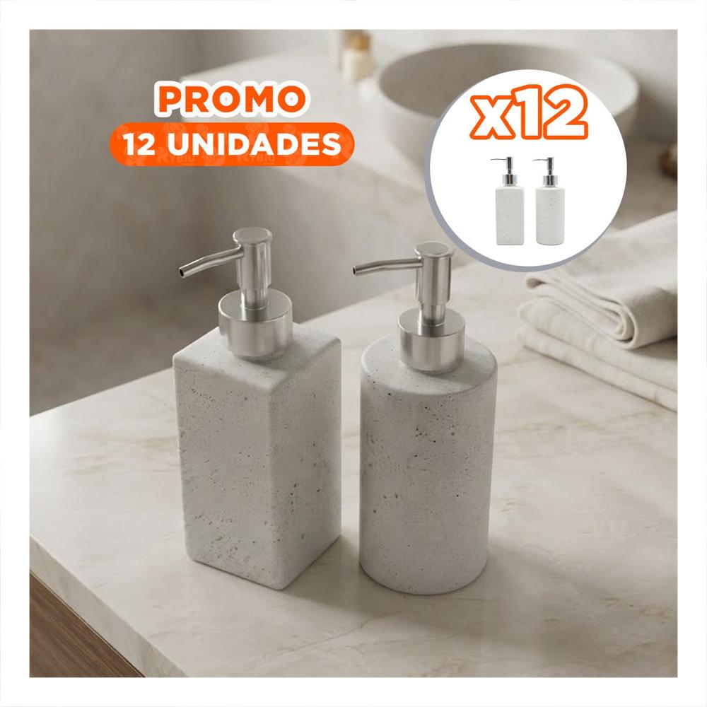 Pack12 Set 2 Dosificador para Jabon de Manos Color Blanco YPapel Regalo