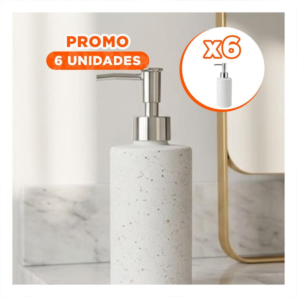 Pack6 Dosificador para Uso Diario Color Blanco con Detalles Dorados  Y Papel envoltorio