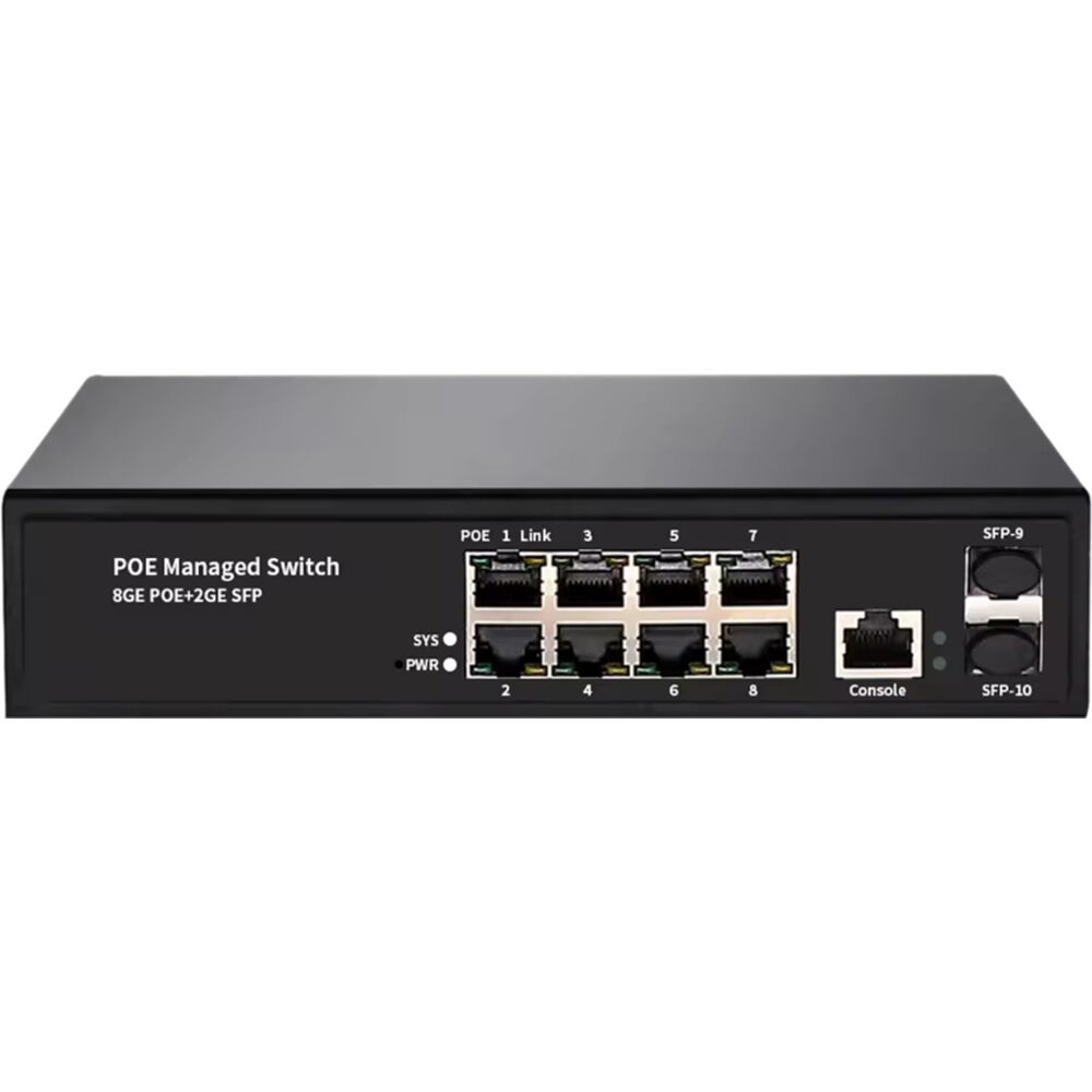 PTZCam Switch Gestionado de Red 8 Puertos Gigabit PoE+ con 150W de Presupuesto PoE