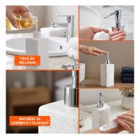 Dispensador para Locion Rectangular Color Blanco con Puntos Dorados