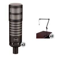 512 AUDIO Limelight Mic Kit - 2 Micrófonos Dinámicos XLR con Brazo de Soporte y Cables
