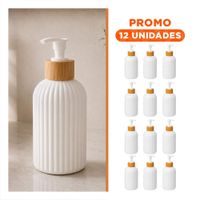 Pack12 Contenedor para Bano Cilindro Blanco con Acabado Dorado 7x19cm YRegalo Sticker