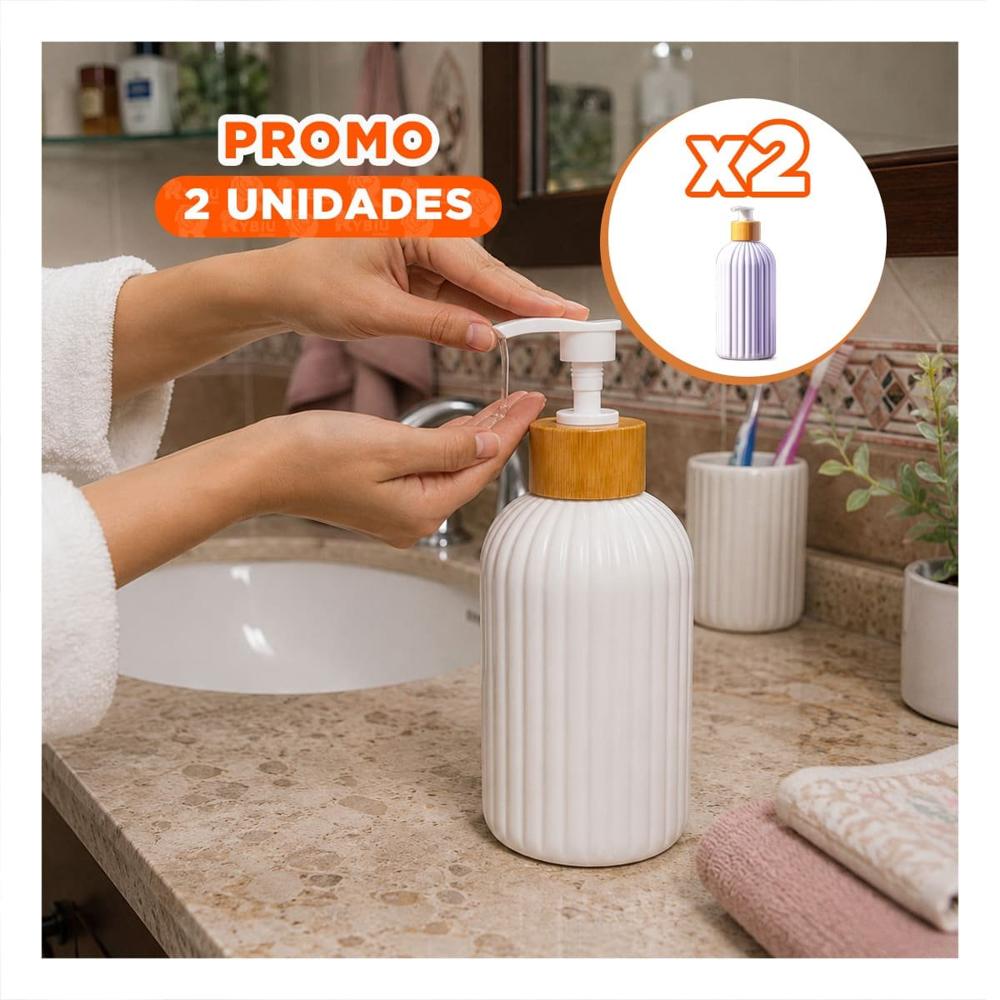 Pack2 Dispensador para Detergente de Cocina Color Blanco 7x19cm YRegalo Sticker