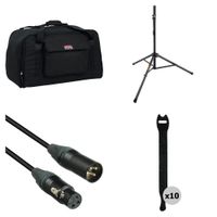 Gator GPA-TOTE12 Kit de Transporte para Altavoces de 12"" con Soporte, Cable XLR y Correas