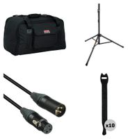 Gator GPA-TOTE10 Kit de Transporte para Altavoces de 10"" con Soporte, Cable XLR y Correas
