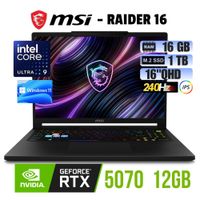LAPTOP GAMER MSI RAIDER 16 INTEL CORE ULTRA 9 RAM 16GB SSD 1TB RTX 5070- 9S7-265122-275