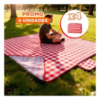 Pack4 Manta Tipo Cartera 160x200cm Una Tela para Picnic en Parque Color Rojo YPapel Regalo