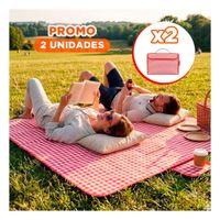 Pack2 Frazada Portatil para Uso en Campo Tipo Cartera 160x200cm YRegalo Sticker