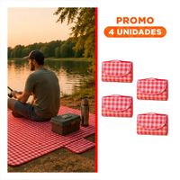 Pack4 Cobija para Uso en Camping y Playa Tipo Cartera de Transporte Facil YRegalo Sticker
