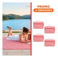 Pack4 Cobertor para Uso en Camping Tipo Cartera Liviano y Practico YRegalo Sticker