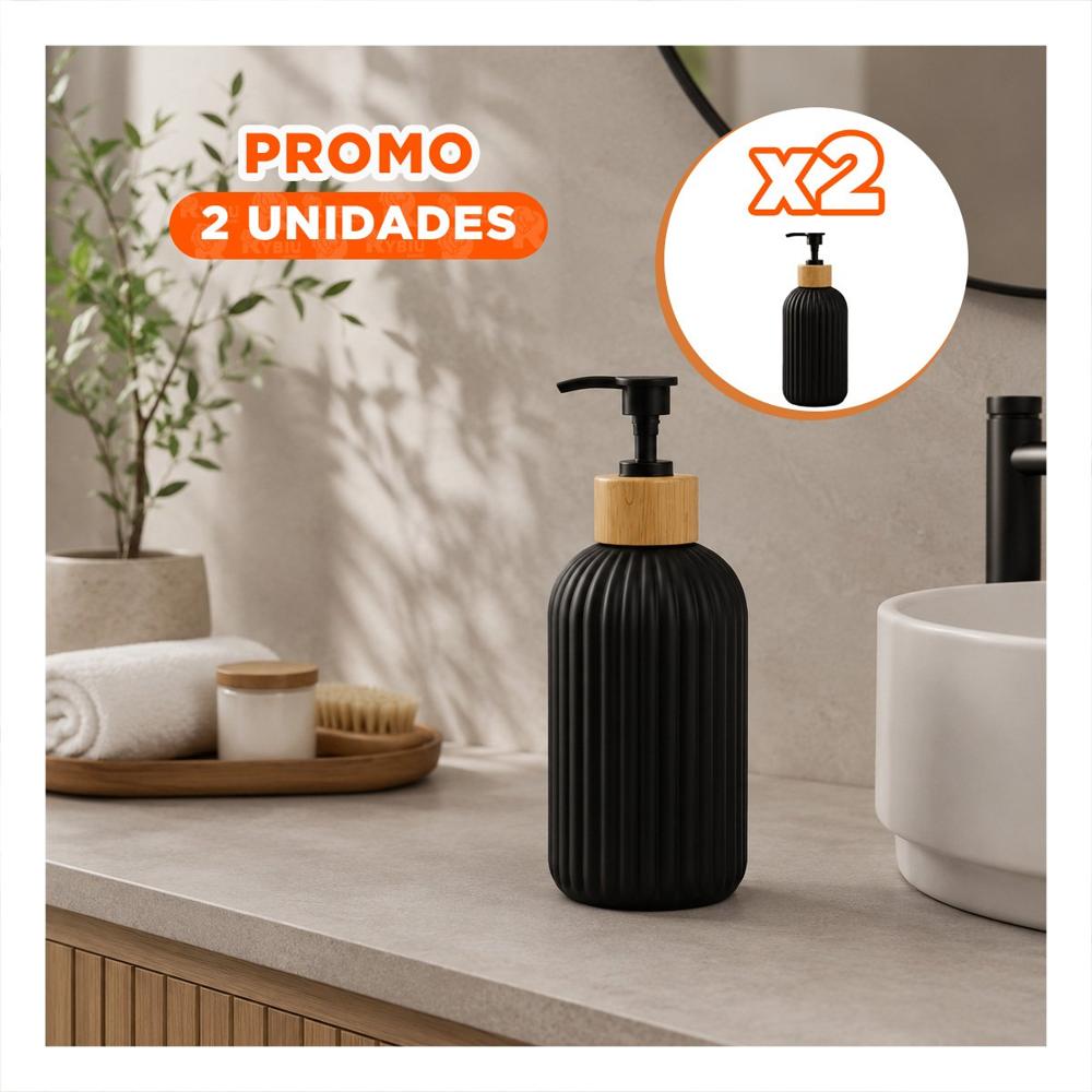 Pack2 Dosificador para Gel Antibacterial Cilindro Color Negro 7x19cm YPapel Regalo