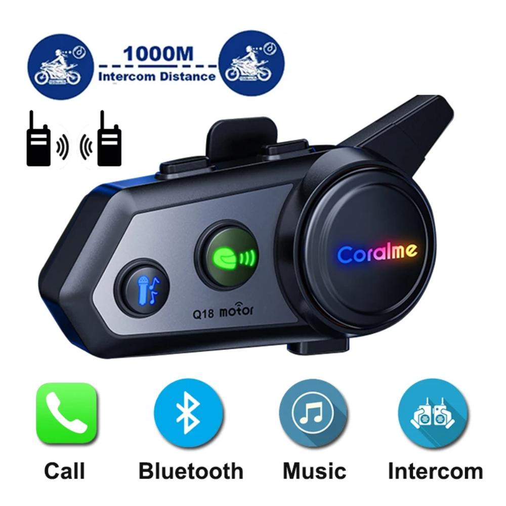 Intercomunicador Auricular Bluetooth 1000m Casco De Moto Q18