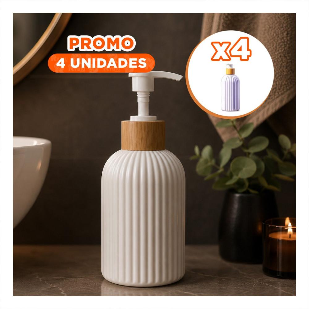 Pack4 Dosificador para Locion de Manos Cilindro con Rayas 7x19cm YPapel Regalo