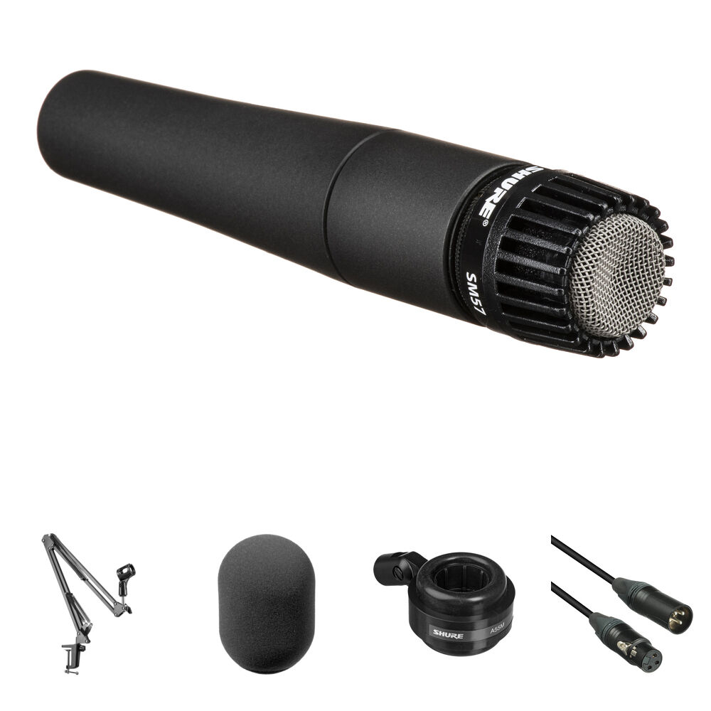 Shure SM57-LC Micrófono Dinámico para Voces con Kit de Accesorios
