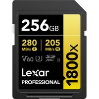 Lexar Tarjeta de Memoria SDXC 256GB Professional 1800x UHS-II GOLD Series - Velocidad de L