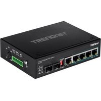 TRENDnet Switch Industrial Gigabit PoE+ TI-PG62 6 Puertos, IP30, 120W, Temperatura Extrema